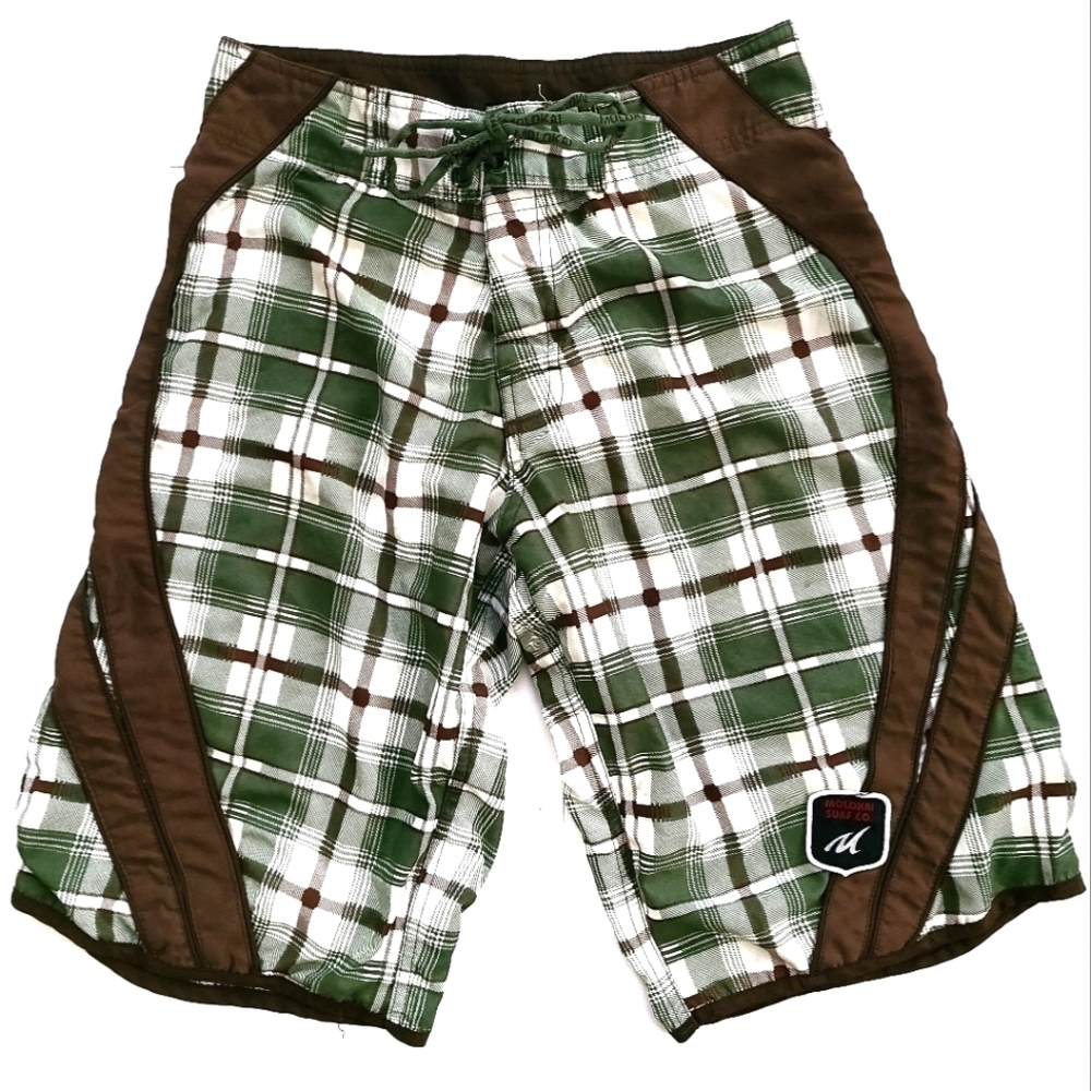 3/$20 Molokai Surf Co Plaid Swim Trunks